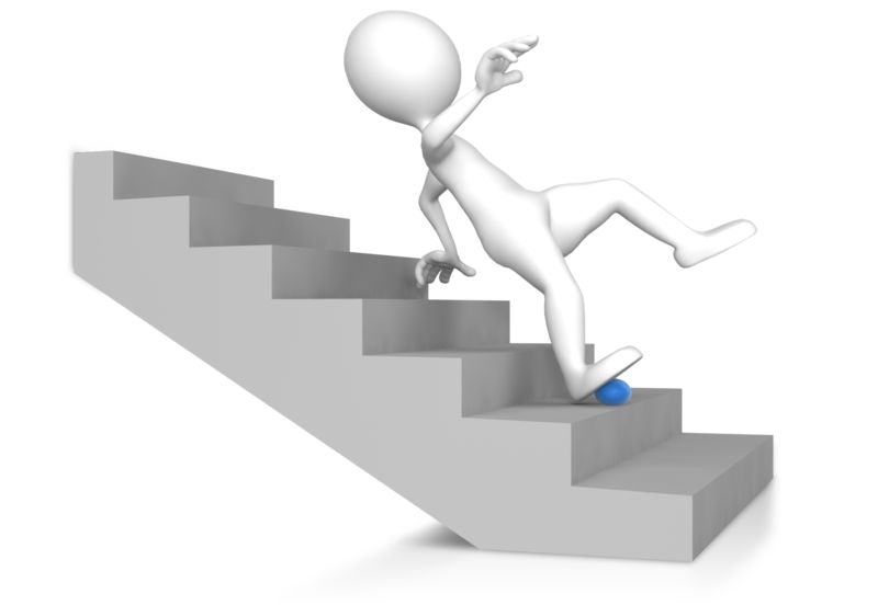 Safety Clipart-person falling down stairs clipart