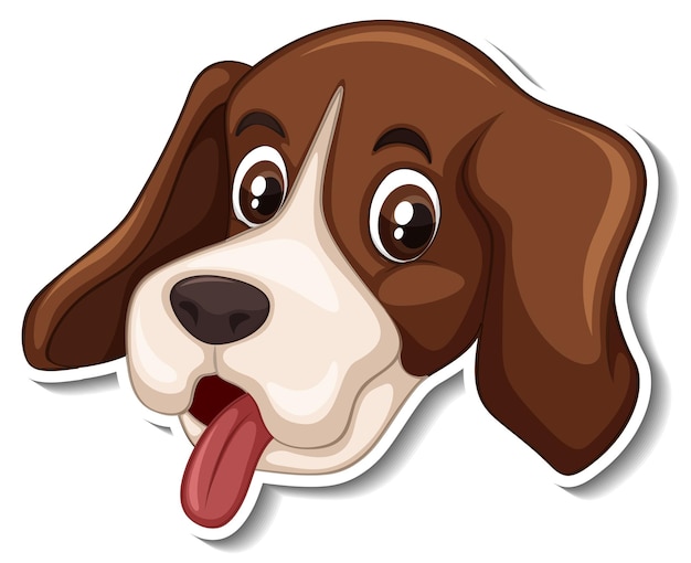 Cute Beagle Dog Face Illustration | Free Download & Sticker Design