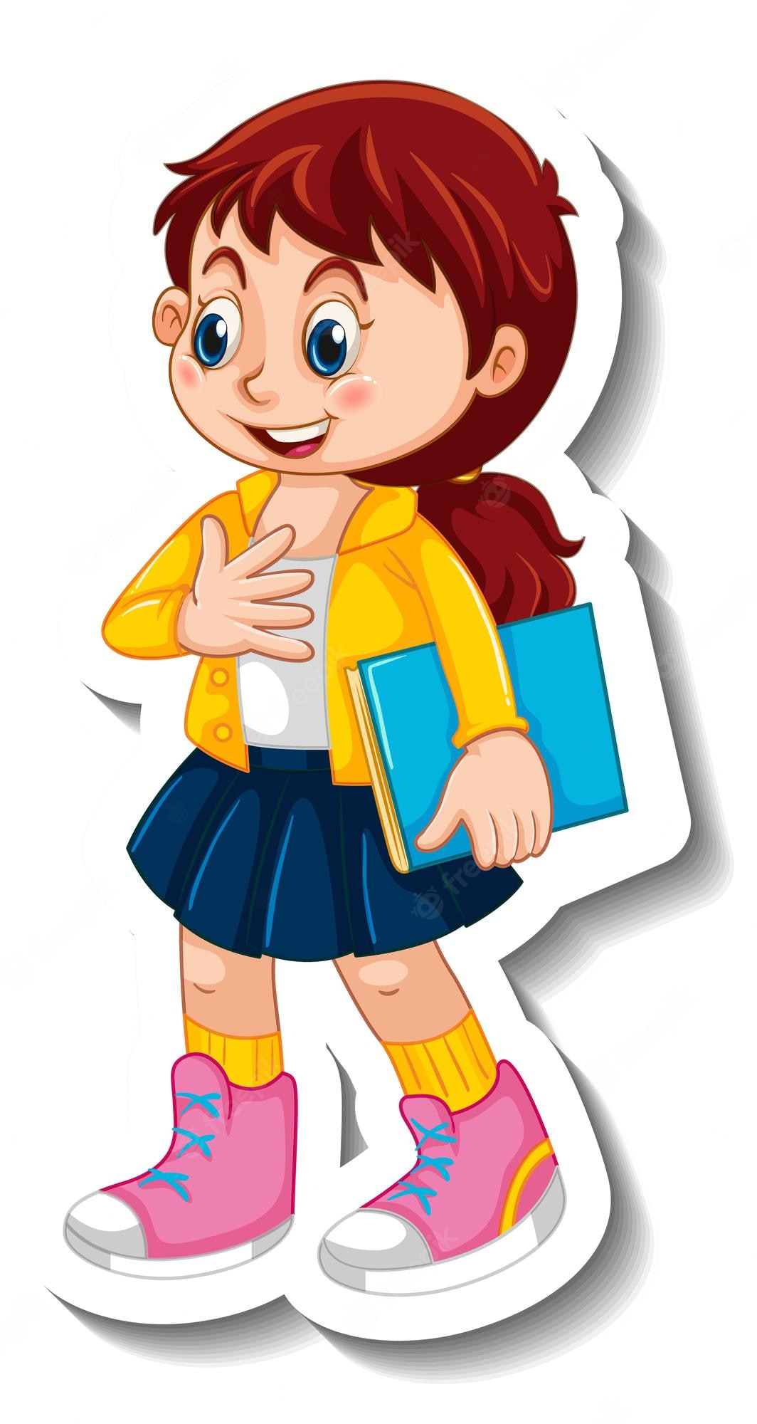 Student School Clip Art - School Girl Cartoon Png - Free - Clip Art Library