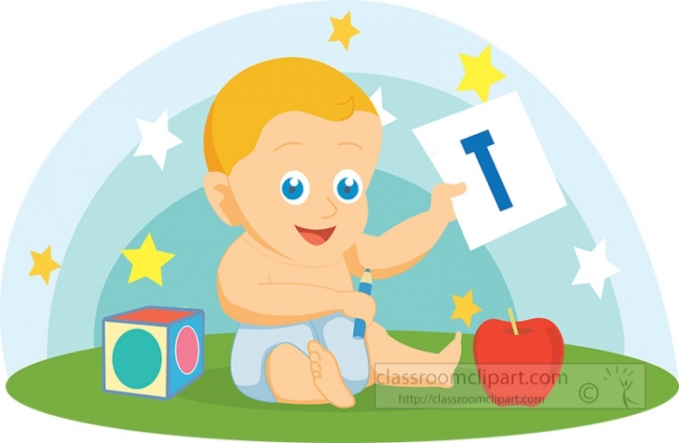 Baby Learning the Alphabet - Fun Early Literacy Clipart