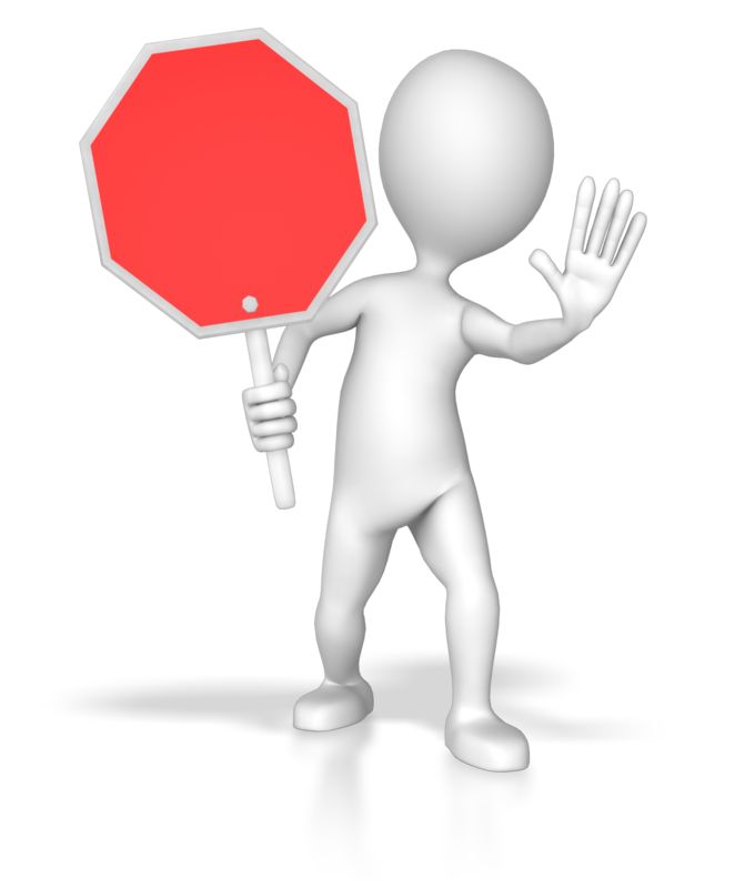 Stop Sign Illustration - 3D Character Holding Warning Sign