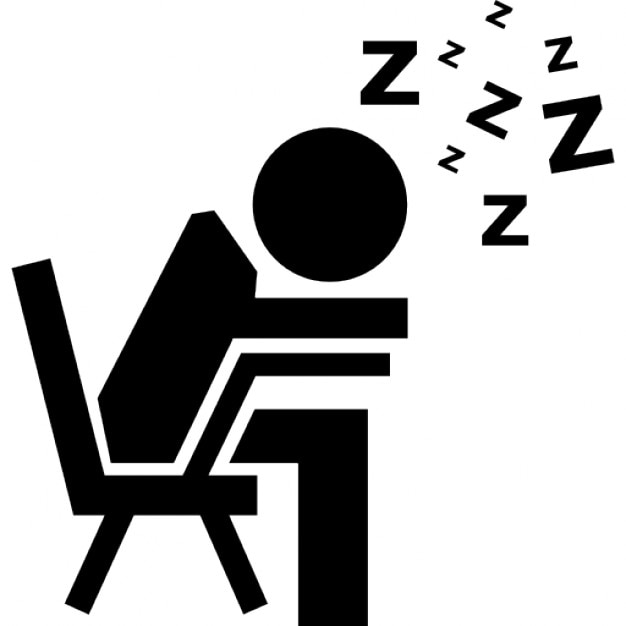 Person asleep at a desk with Z’s indicating snoring, symbolizing fatigue or burnout.