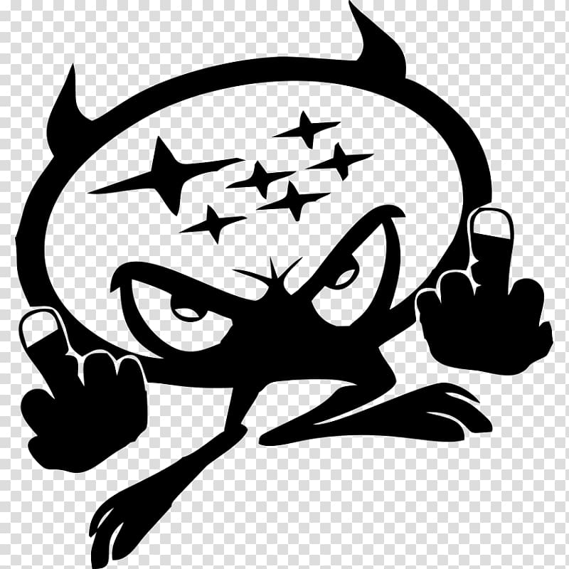 Defiant Devil Cartoon Clipart - Aggressive Emoji-Style Illustration