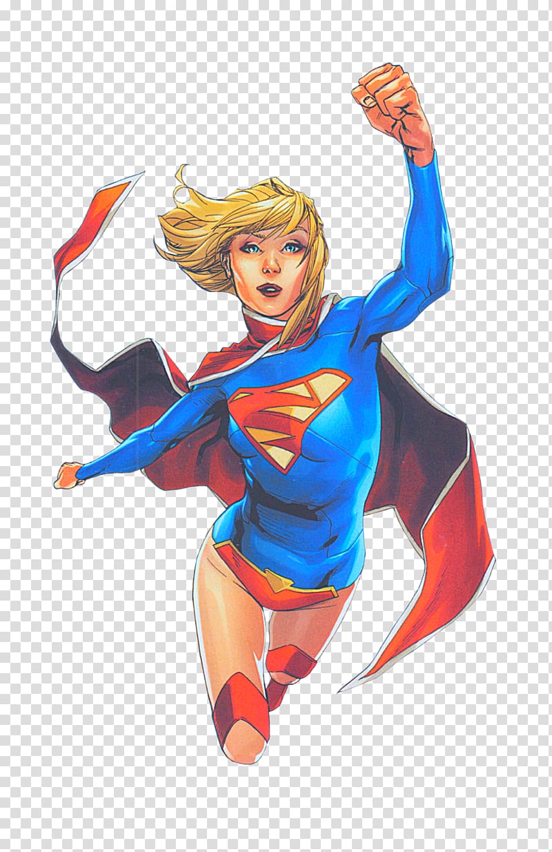 Supergirl Comic Art - Dynamic Heroine in Flight Pose