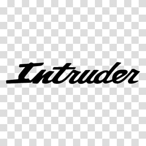"Intruder" logo in bold black cursive script on transparent background