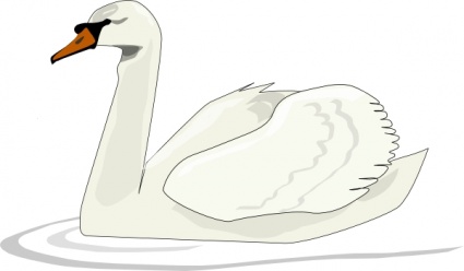 Graceful White Swan Illustration - Free Clipart for Nature & Design Projects