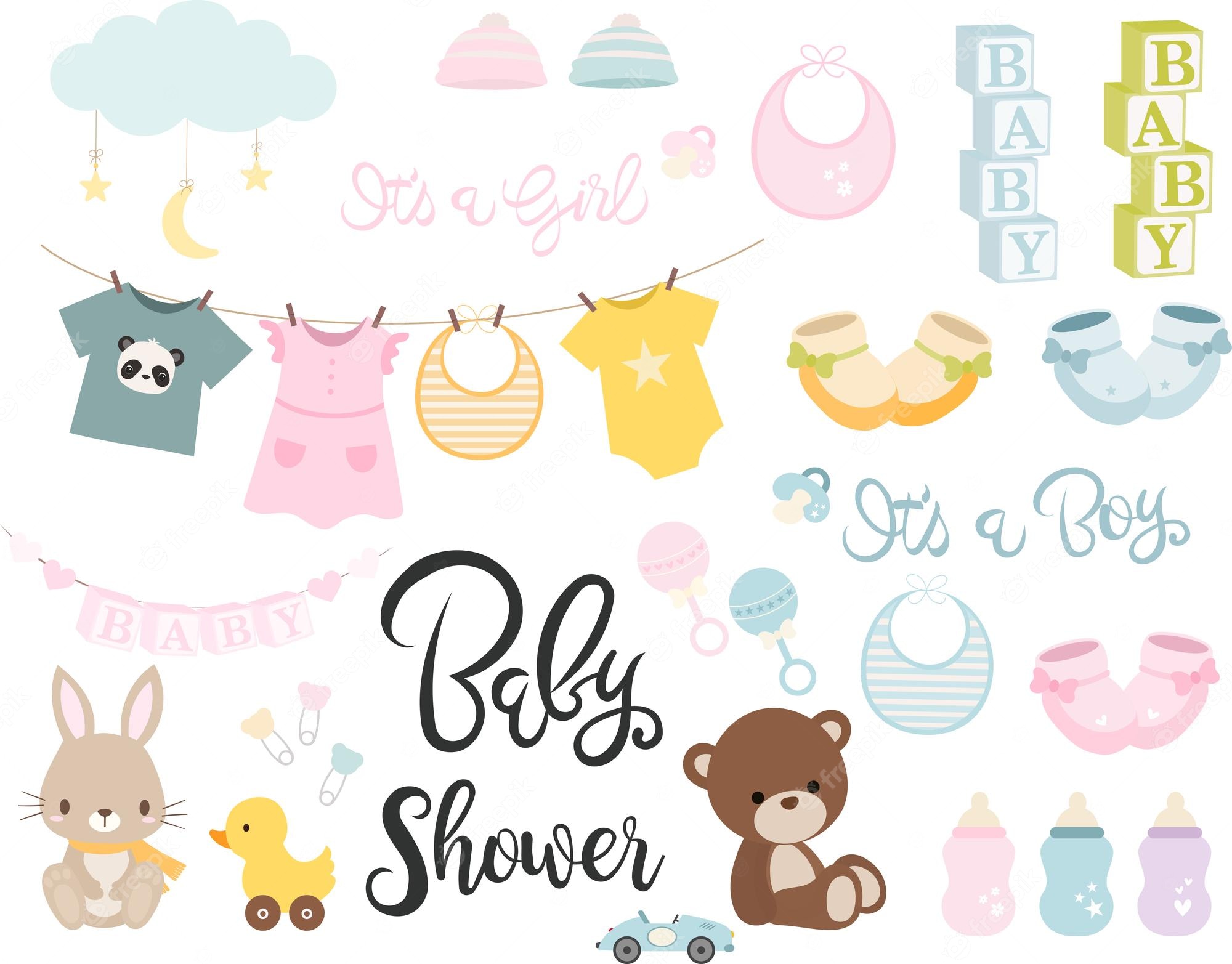 Baby Clip Art Clipart Boy and Girl Baby Shower Clip Art - Clipart ...