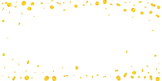 Golden coins and confetti frame a white central space, suggesting celebration, wealth, or reward.