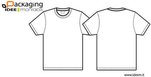 T-Shirt Template Vector - Front & Back View for Design and Packaging