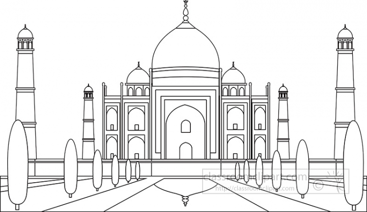 Agra Outline Stock Vector. Illustration Of Monument, Icon - 14287595 