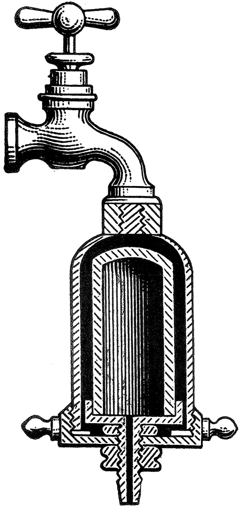 Vintage Faucet Internal Mechanism Diagram - Engineering & Plumbing History
