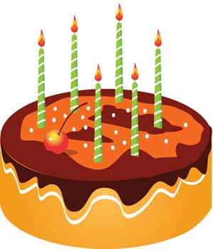 Festive Birthday Cake with Candles - Free Clipart Image