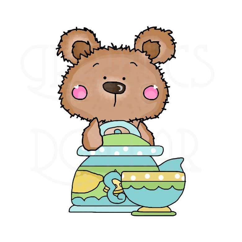 Adorable Bear Tea Party Illustration - Free Clipart for Kids’ Content