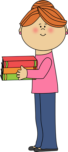 Student Holding Books - Educational Clipart for Teachers & Parents