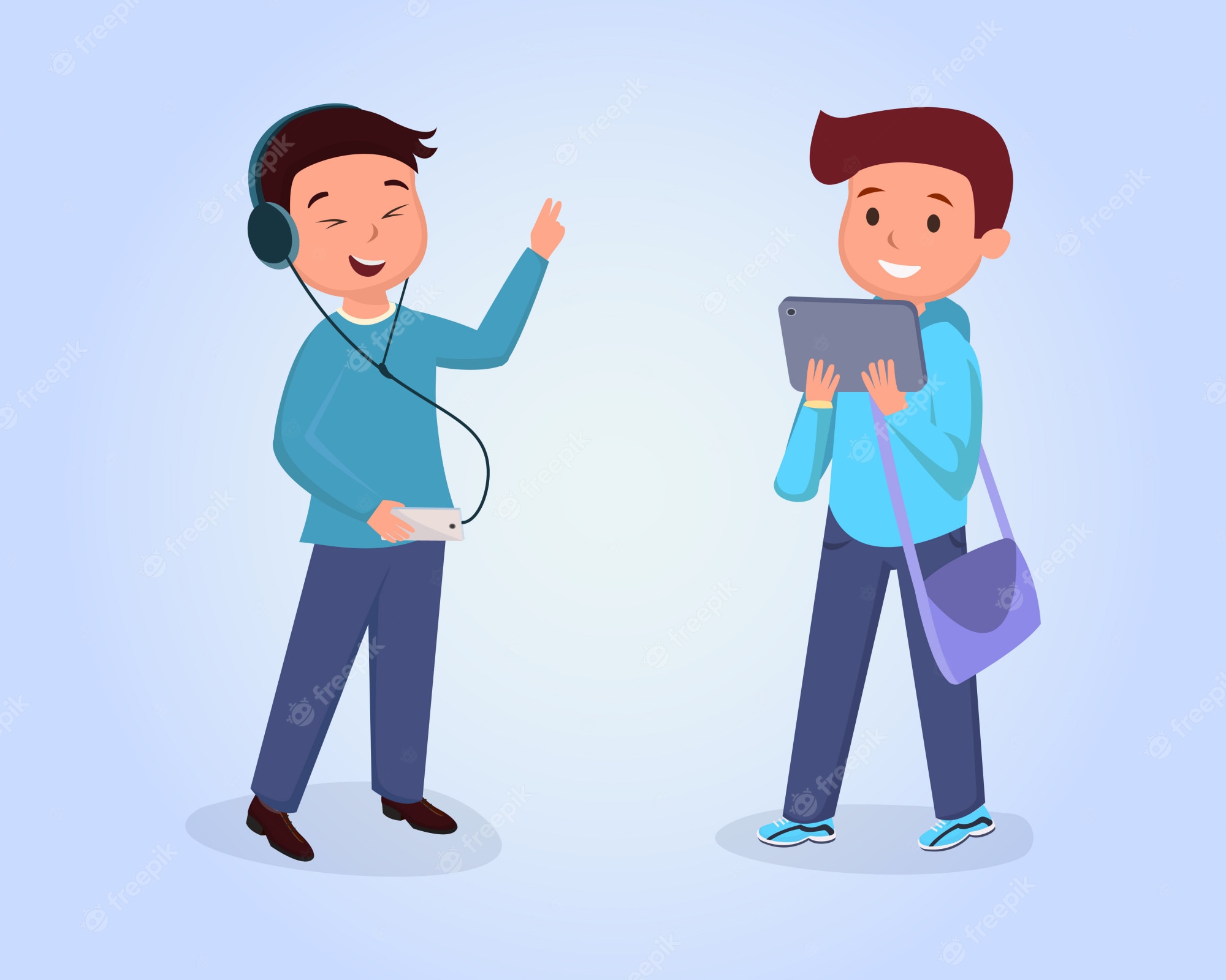 Kids Using Technology for Learning and Fun - Illustration