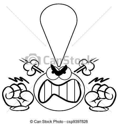 Angry Cartoon Character - Expressive Rage Illustration for Digital Use