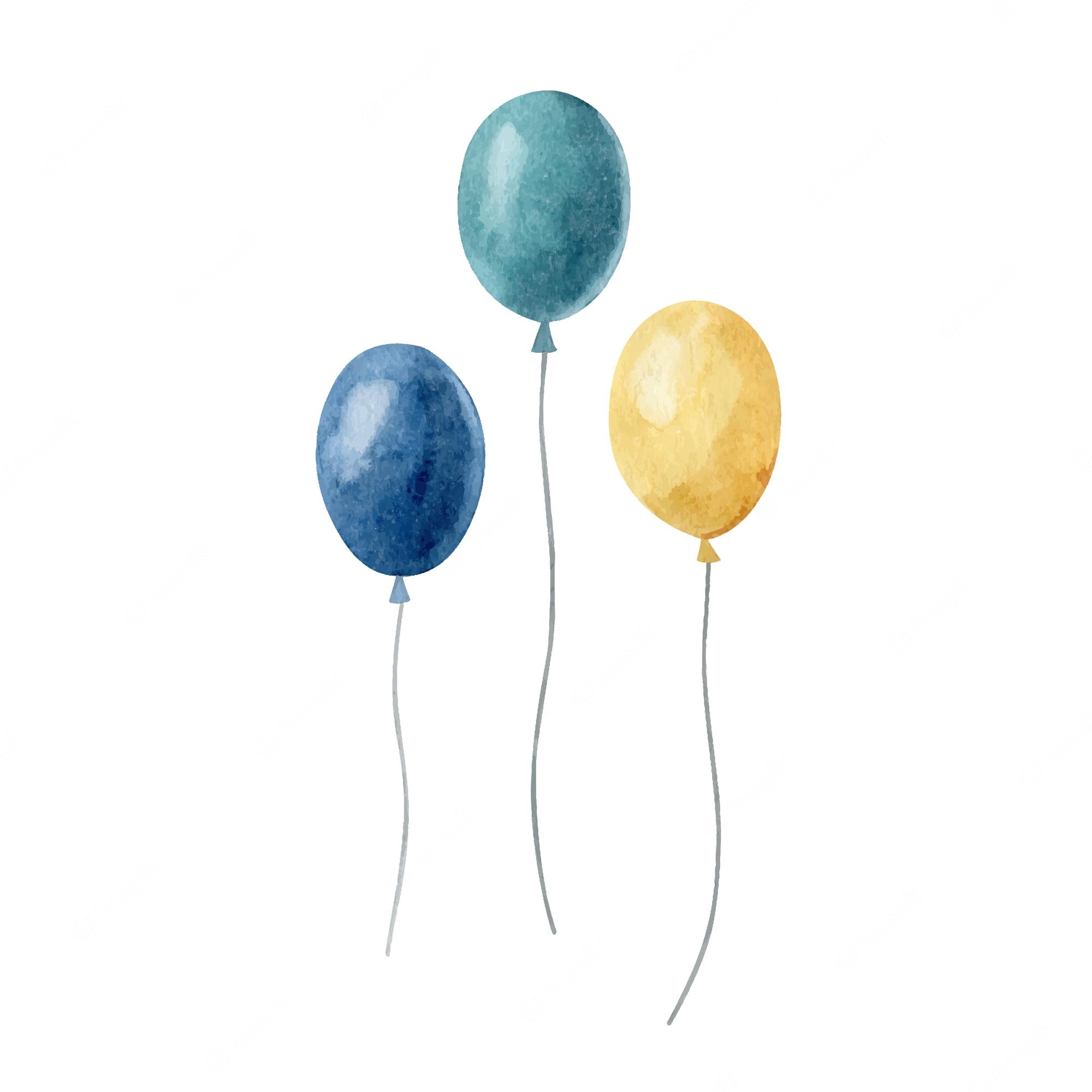 Watercolor Balloons Illustration - Festive & Elegant Clipart