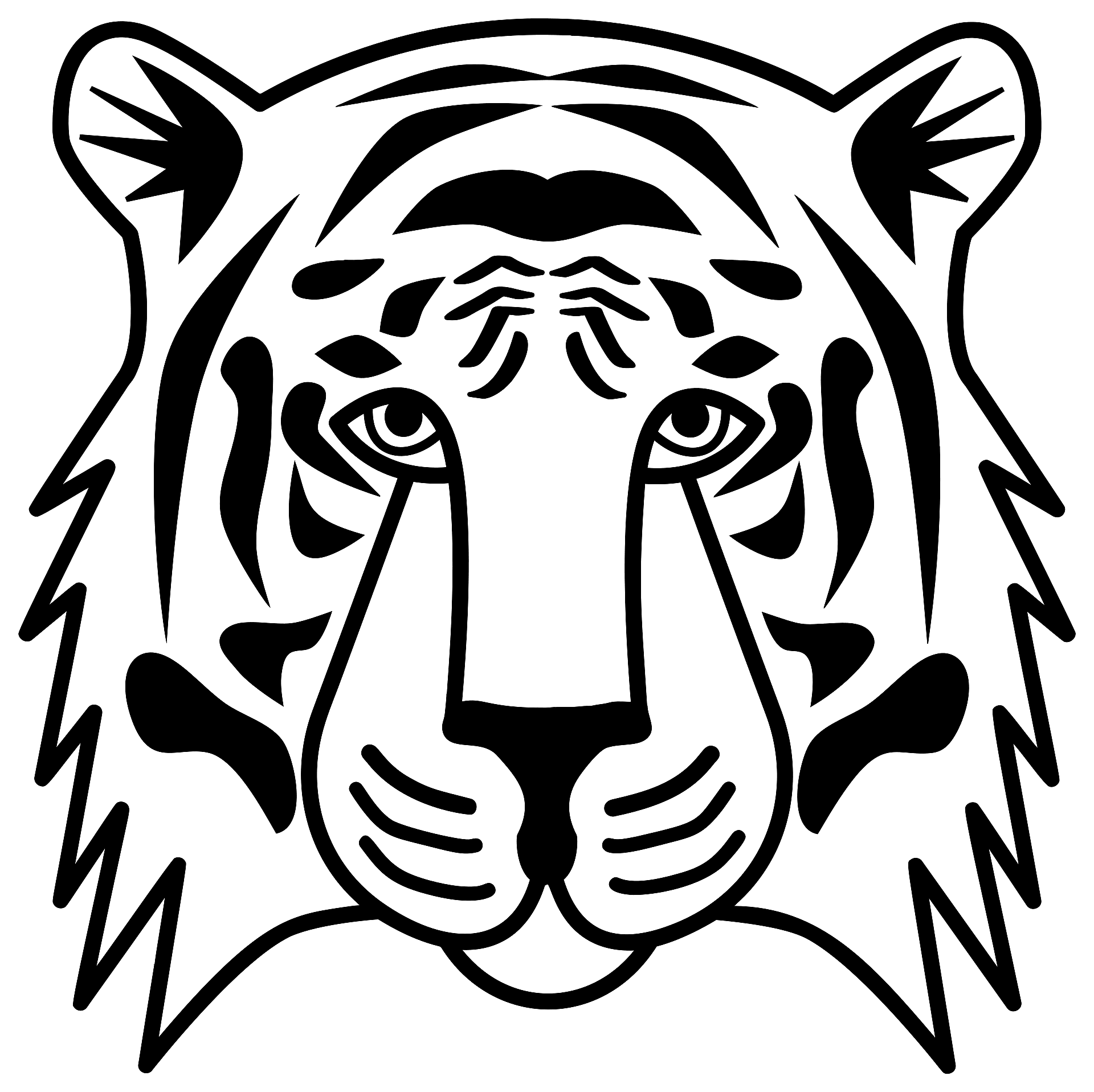 Tiger Black And White Black And White Tiger Clipart Clipart Wikiclipart