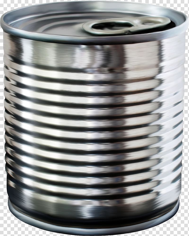 Metal Food Can with Pull-Tab Lid - High-Quality Stock Image