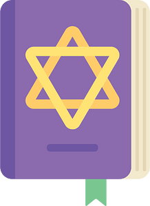 Jewish Holy Book Icon - Star of David on Torah or Scripture Cover