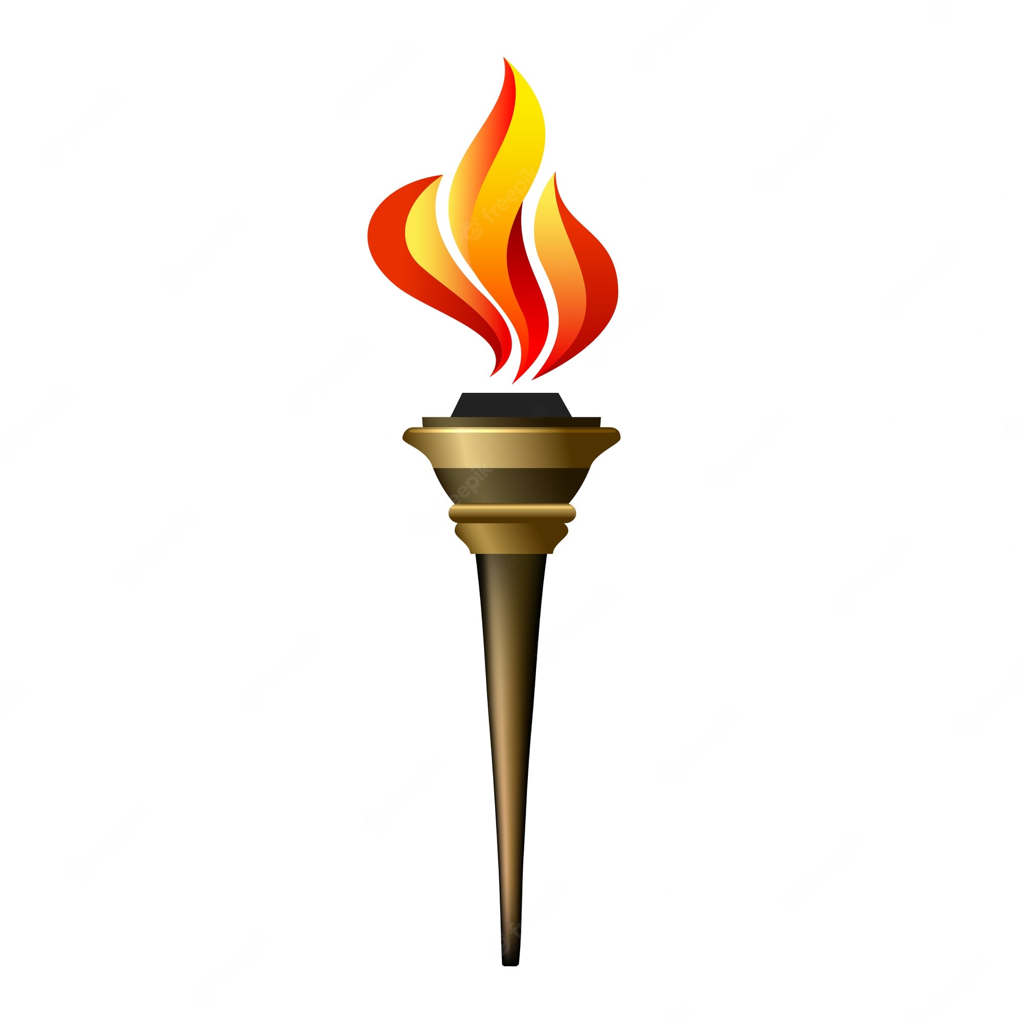 Letter M Torch With Fire or Flames Logo