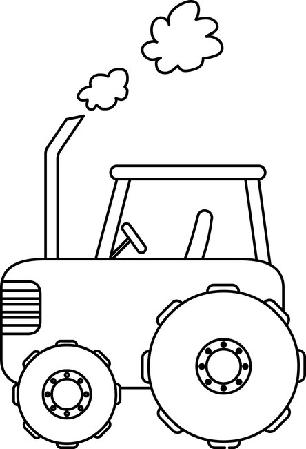 Tractor Coloring Page for Kids - Free Printable Farm Vehicle Illustration