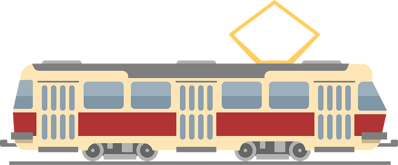 Classic Tram Illustration - Public Transport Vector Art