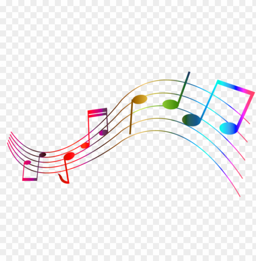 Rainbow Musical Notes - Vibrant Music Illustration for Creative Projects