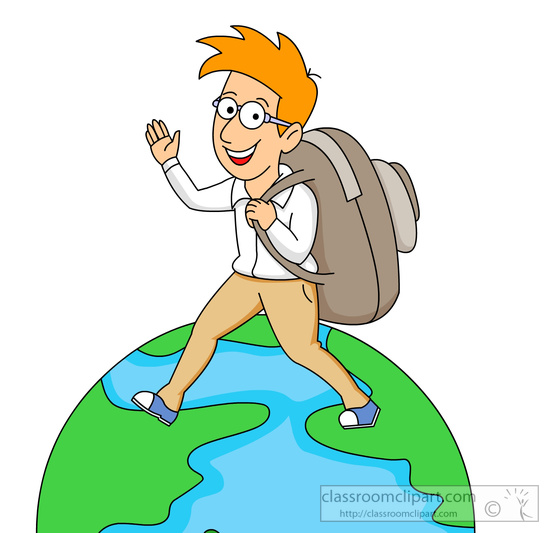 Student Traveling the World - Education and Global Exploration Clipart