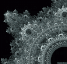 Fractal Art - Abstract Geometric Spiral Pattern in Grayscale