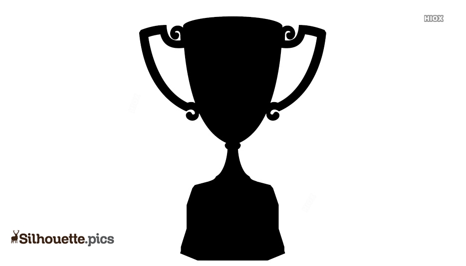 Black silhouette of a classic two-handled trophy cup on white background.