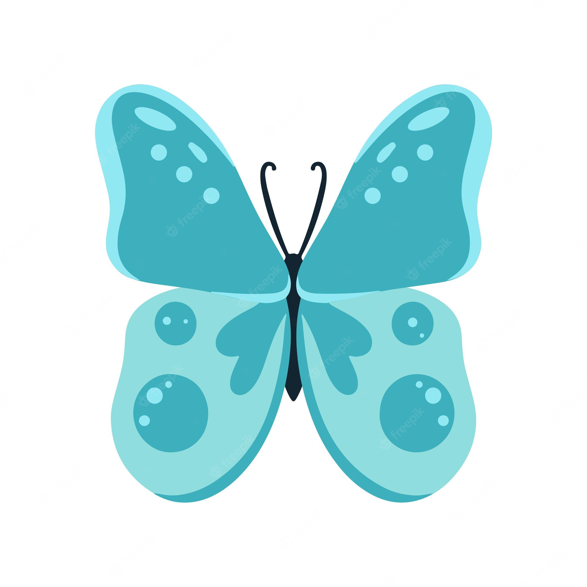 ArtbyJean - Butterflies: Shades of turquoise and aqua - Clip art - Clip ...