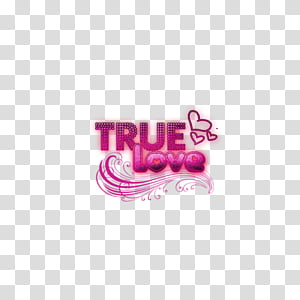 Pink "True Love" logo with heart and swirl design on transparent background.