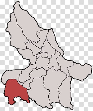 Map highlighting a specific administrative region in red within a larger provincial or state boundary.