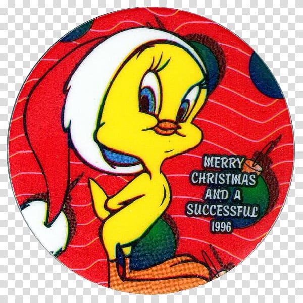 Vintage 1996 Tweety Bird Christmas Button - Collectible Holiday Memorabilia