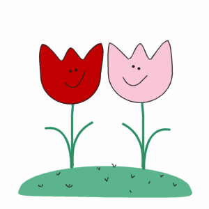 Cheerful Tulip Illustration for Greeting Cards and Spring Content