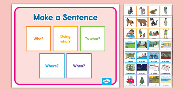 Make a Sentence Activity - Free Printable Grammar Worksheet for Kids