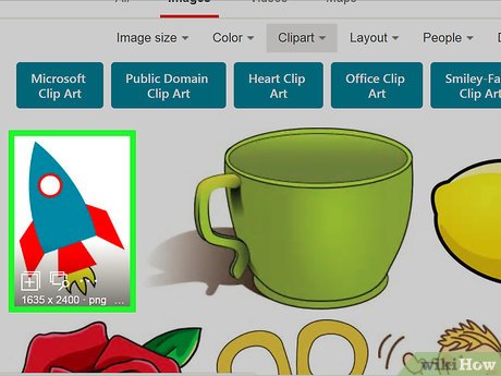 Blue and red cartoon rocket with yellow flames, white circular window, and pointed nose-vector-style clip art.