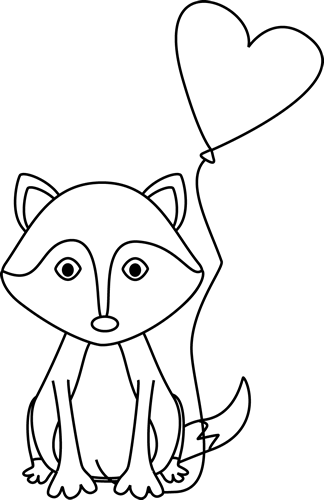 Free Printable Fox with Heart Balloon Coloring Page for Kids