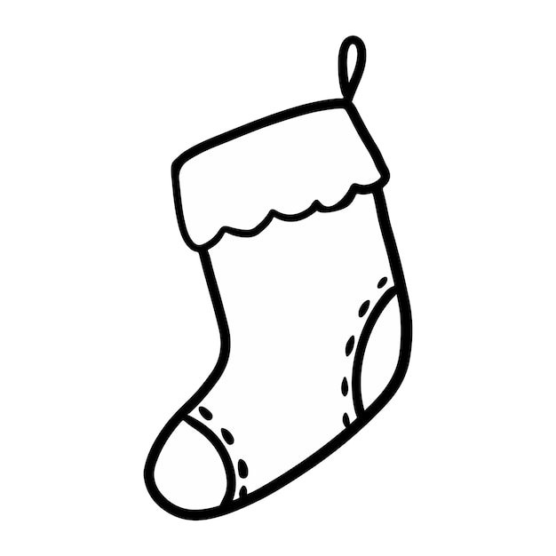 Classic Christmas Stocking Illustration - Free Line Art Download