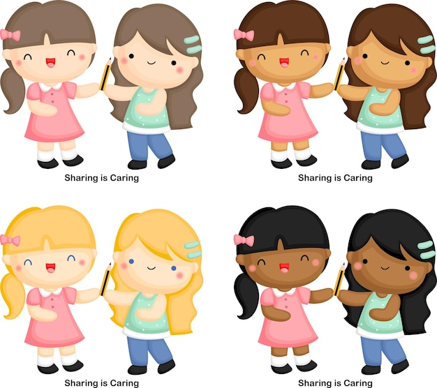 Teaching Kids the Value of Sharing - Illustrative Clipart
