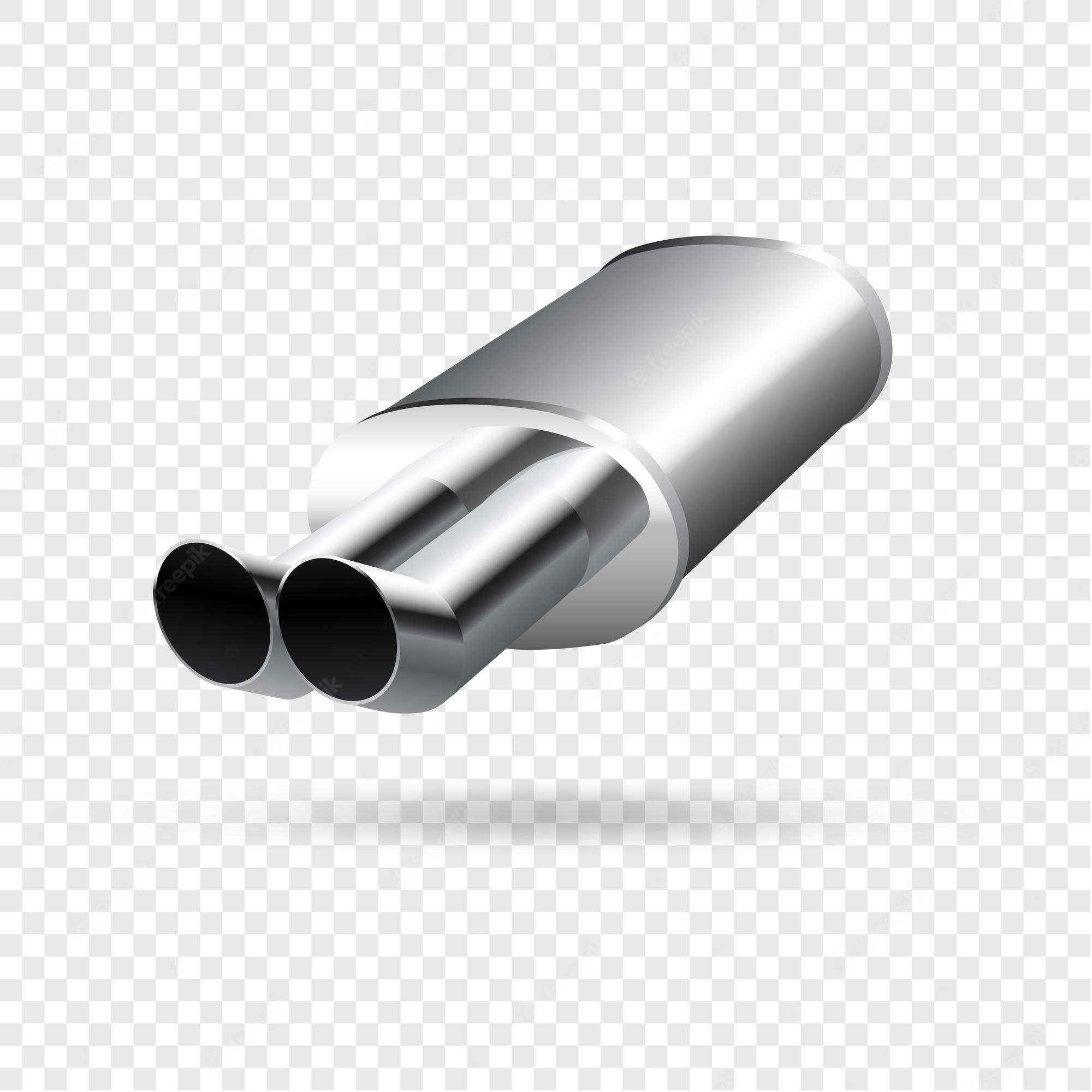 Muffle Of Car Exhaust Pipe Vector Isolated Modern Vehicle Muffler 