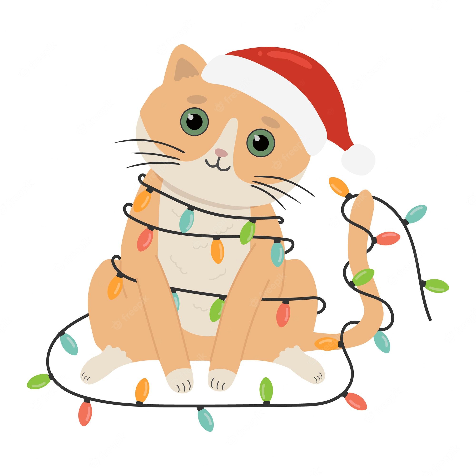 Christmas Cat Clip Art Library 4147