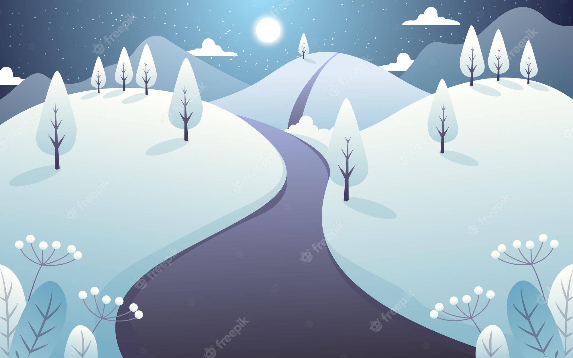 Snow Road Illustrations Royalty Free Vector Graphics Clip