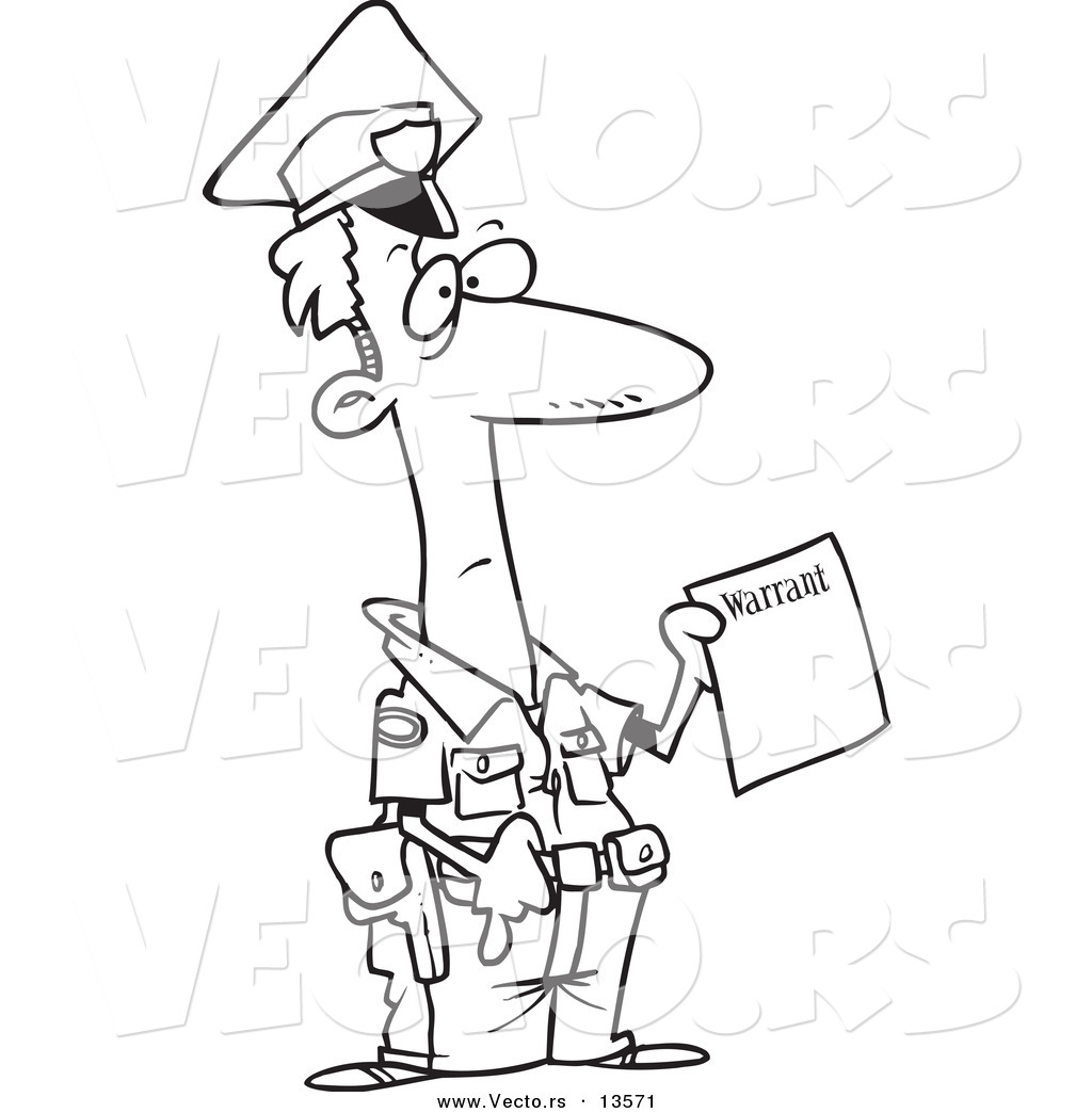 Police Officer with Warrant - Free Vector Illustration