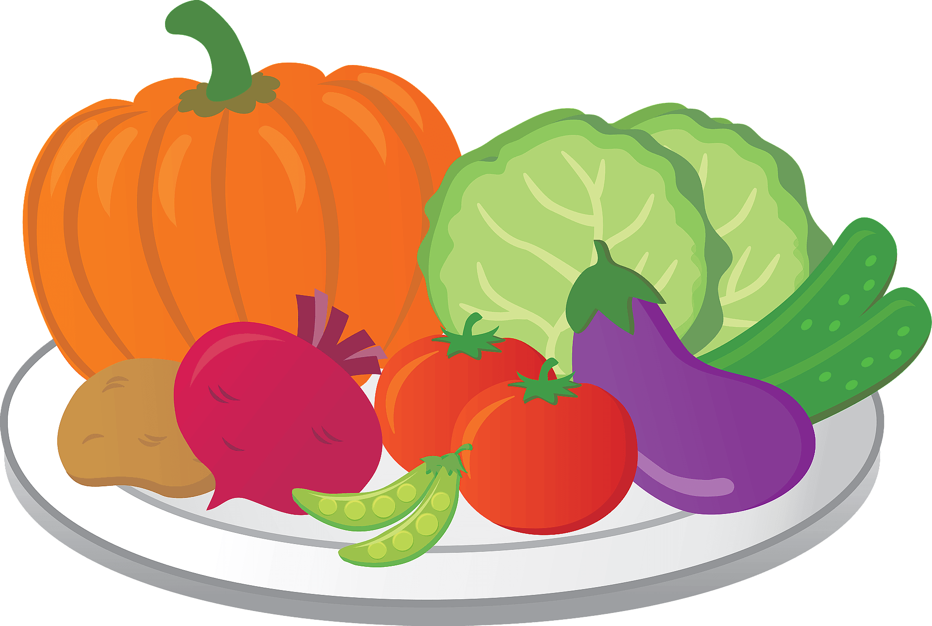 vegetable plates - Clip Art Library