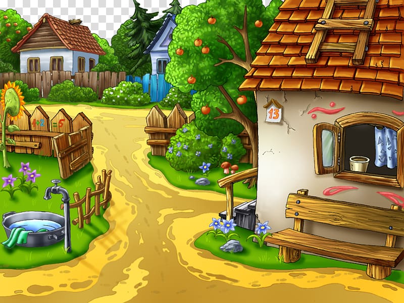 Whimsical乡村 Village Illustration - Free PNG Clipart for Kids’ Content