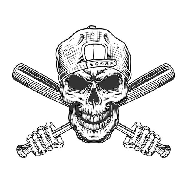 Baseball skull #2 Skull Ball Metal Bat League Equipment School Team ...