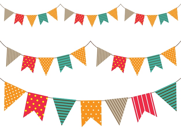 Festive Bunting Flags Clipart - Free Download for Celebrations & Events