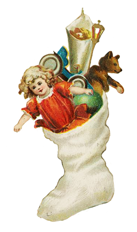 Vintage Christmas Stocking Illustration - Classic Holiday Decor